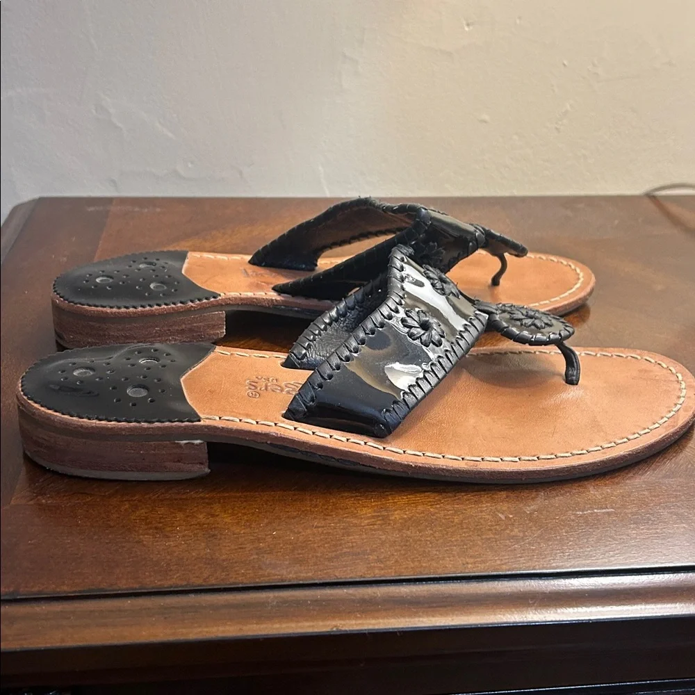 Jack Roger ‘Original Jacks’ Black Patent Leather Sandal - Picture 8 of 9